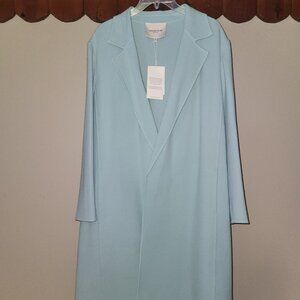 Lafayette 148 New York Double Face Wool Coat Blue Topaz XL